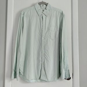 Mint green button up shirt